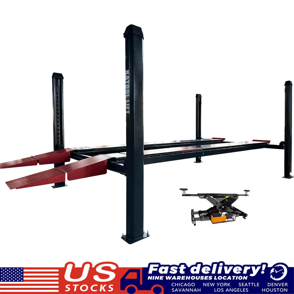 12,000 lb 4 Post Alignment Lift w/ rolling jack